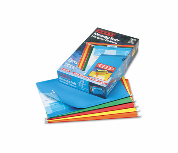 ESS42593 Ready-Tab Lift Tab Reinforced Hanging Folders, 1/5 Tab, Legal, Asst, 25/Box By ESSELTE PENDAFLEX CORP.