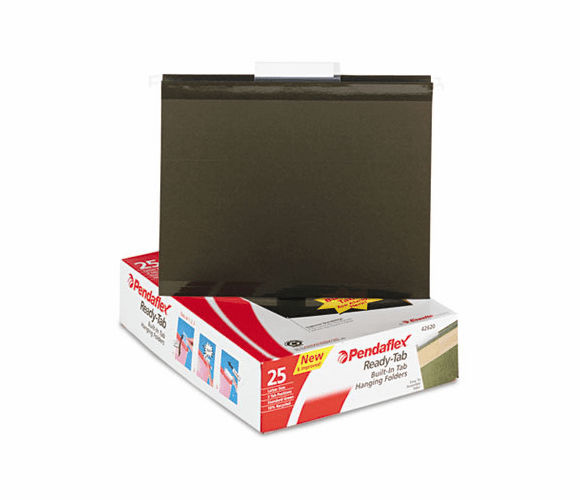 ESS42620 Ready-Tab Lift Tab Reinforced Hanging 1/3 Tab Folder, Letter, Stnd Green, 25/Box By ESSELTE PENDAFLEX CORP.