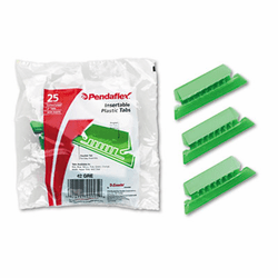 ESS42GRE Hanging File Folder Tabs, 1/5 Tab, Two Inch, Green Tab/White Insert, 25/Pack By ESSELTE PENDAFLEX CORP.