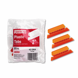 ESS42ORA Hanging File Folder Tabs, 1/5 Tab, Two Inch, Orange Tab/White Insert, 25/Pack By ESSELTE PENDAFLEX CORP.