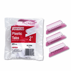 ESS42PIN Hanging File Folder Tabs, 1/5 Tab, Two Inch, Pink Tab/White Insert, 25/Pack By ESSELTE PENDAFLEX CORP.