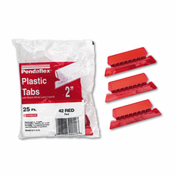 ESS42RED Hanging File Folder Tabs, 1/5 Tab, Two Inch, Red Tab/White Insert, 25/Pack By ESSELTE PENDAFLEX CORP.