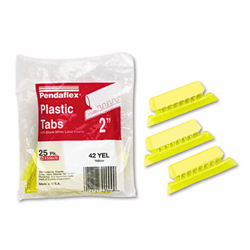 ESS42YEL Hanging File Folder Tabs, 1/5 Tab, Two Inch, Yellow Tab/White Insert, 25/Pack By ESSELTE PENDAFLEX CORP.