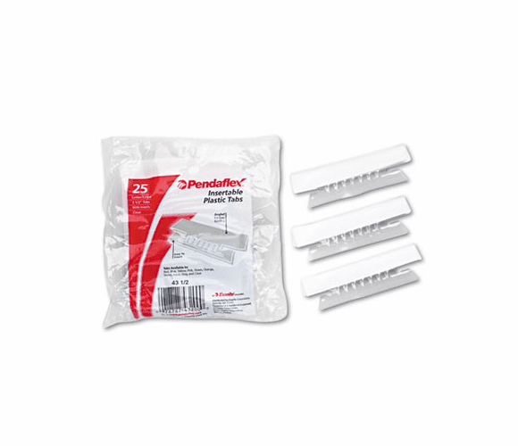 ESS4312 Hanging File Folder Tabs, 1/3 Tab, 3 1/2 Inch, Clear Tab/White Insert, 25/Pack By ESSELTE PENDAFLEX CORP.