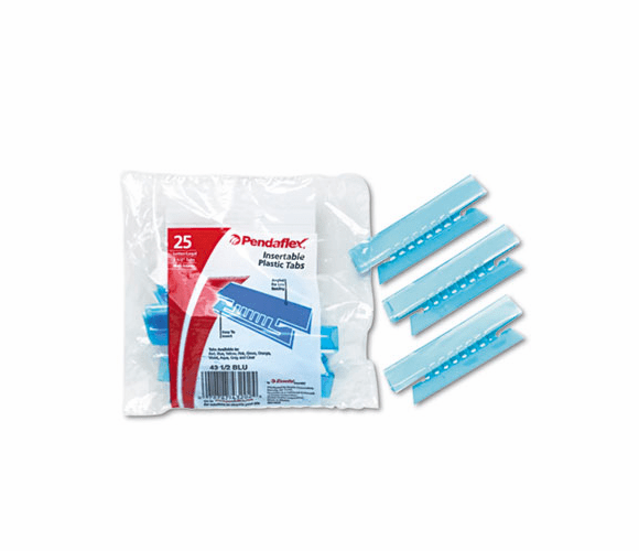 ESS4312BLU Hanging File Folder Tabs, 1/3 Tab, 3 1/2 Inch, Blue Tab/White Insert, 25/Pack By ESSELTE PENDAFLEX CORP.