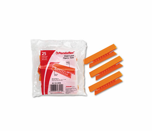 ESS4312ORA Hanging File Folder Tabs, 1/3 Tab, 3 1/2 Inch, Orange Tab/White Insert, 25/Pack By ESSELTE PENDAFLEX CORP.