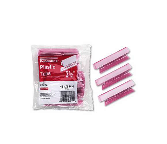 ESS4312PIN Hanging File Folder Tabs, 1/3 Tab, 3 1/2 Inch, Pink Tab/White Insert, 25/Pack By ESSELTE PENDAFLEX CORP.