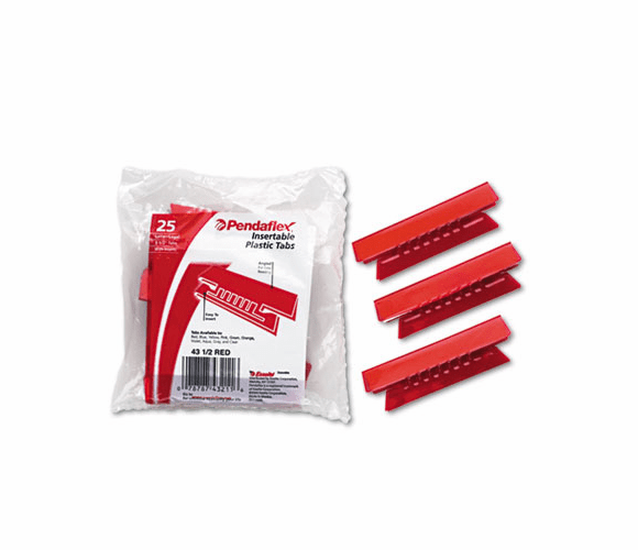 ESS4312RED Hanging File Folder Tabs, 1/3 Tab, 3 1/2 Inch, Red Tab/White Insert, 25/Pack By ESSELTE PENDAFLEX CORP.