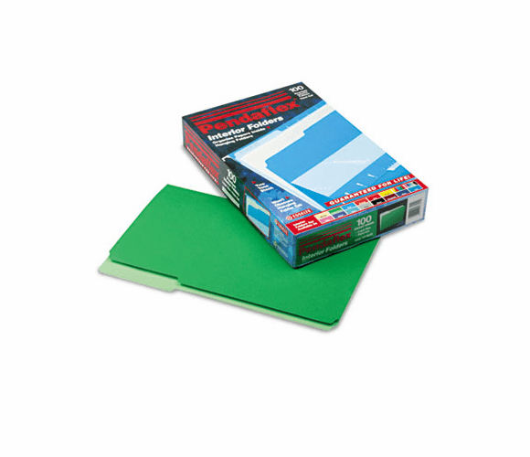 ESS435013BGR Interior File Folders, 1/3 Cut Top Tab, Legal, Green, 100/Box By ESSELTE PENDAFLEX CORP.