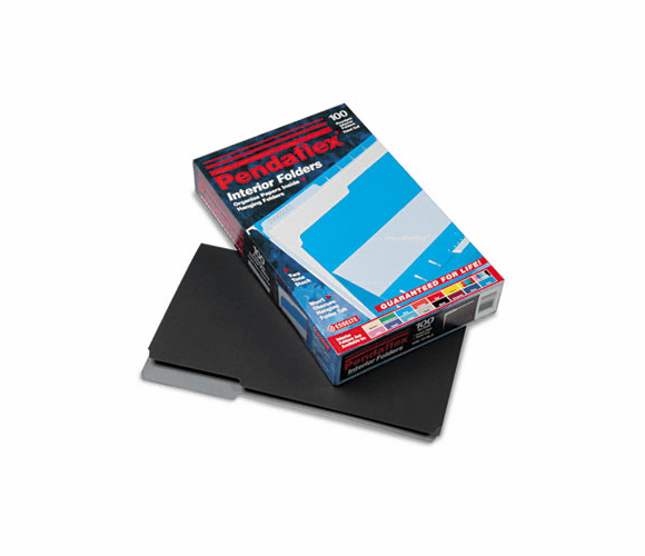 ESS435013BLA Interior File Folders, 1/3 Cut Top Tab, Legal, Black, 100/Box By ESSELTE PENDAFLEX CORP.