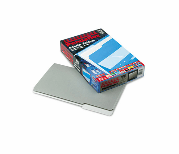 ESS435013GRA Interior File Folders, 1/3 Cut Top Tab, Legal, Gray, 100/Box By ESSELTE PENDAFLEX CORP.