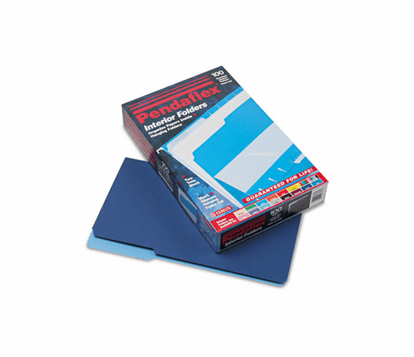 ESS435013NAV Interior File Folders, 1/3 Cut Top Tab, Legal, Navy Blue, 100/Box By ESSELTE PENDAFLEX CORP.
