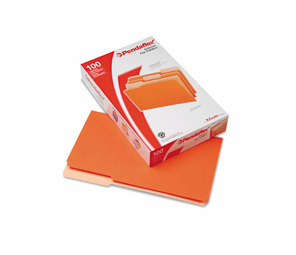 ESS435013ORA Interior File Folders, 1/3 Cut Top Tab, Legal, Orange, 100/Box By ESSELTE PENDAFLEX CORP.
