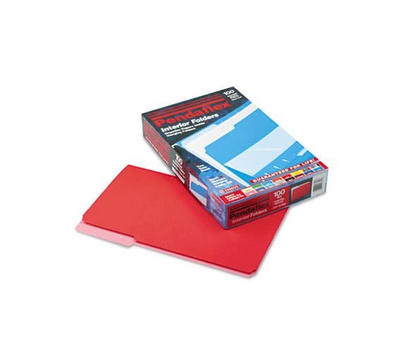 ESS435013RED Interior File Folders, 1/3 Cut Top Tab, Legal, Red, 100/Box By ESSELTE PENDAFLEX CORP.