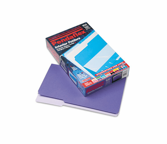 ESS435013VIO Interior File Folders, 1/3 Cut Top Tab, Legal, Violet, 100/Box By ESSELTE PENDAFLEX CORP.