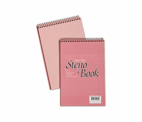ESS45289R Pastel Steno Book, Gregg Rule, 6 x 9, Dusty Rose, 80 Sheets, 4/Pack By AMPAD/DIV. OF AMERCN PD&PPR