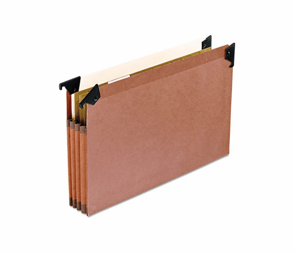 ESS45423 3 1/2 Inch Cap Hanging File Pockets with Swing Hooks, Manila, Legal, Red, 5/Box By ESSELTE PENDAFLEX CORP.