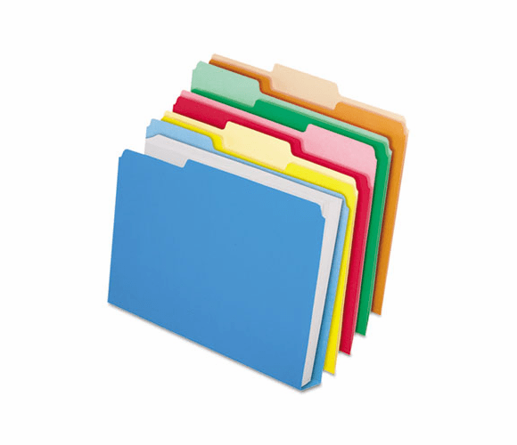 ESS48437 CutLess/WaterShed/Double Stuff File Folders, 1/3 Cut, Assorted, Letter, 50/BX By ESSELTE PENDAFLEX CORP.