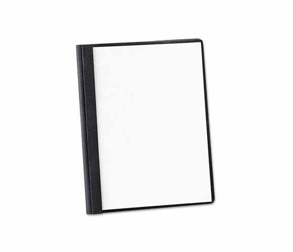 ESS50406 Linen Finish Report Cover, Tang Clip, Letter, 1/2" Capacity, Clear/Black, 5/Pack By ESSELTE PENDAFLEX CORP.
