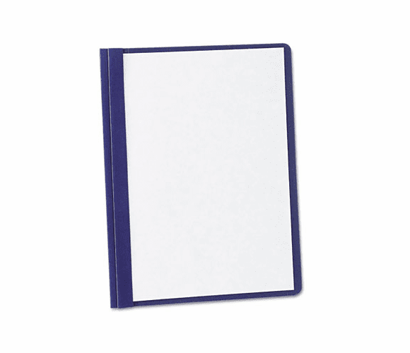 ESS50443 Paper Report Cover, Tang Clip, Letter, 1/2" Capacity, Clear/Navy, 5/Pack By ESSELTE PENDAFLEX CORP.