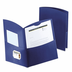 ESS5062523 Contour Two-Pocket Recycled Paper Folder, 100-Sheet Capacity, Dark Blue By ESSELTE PENDAFLEX CORP.