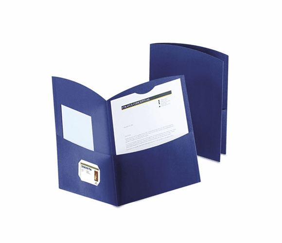 ESS5062523 Contour Two-Pocket Recycled Paper Folder, 100-Sheet Capacity, Dark Blue By ESSELTE PENDAFLEX CORP.