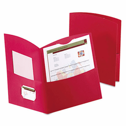 ESS5062558 Contour Two-Pocket Folder, Recycled Paper, 100-Sheet Capacity, Red By ESSELTE PENDAFLEX CORP.