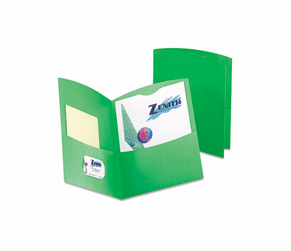 ESS5062560 Contour Two-Pocket Recycled Paper Folder, 100-Sheet Capacity, Green By ESSELTE PENDAFLEX CORP.