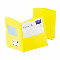 ESS5062570 Contour Two-Pocket Recycled Paper Folder,  100-Sheet Capacity, Yellow By ESSELTE PENDAFLEX CORP.