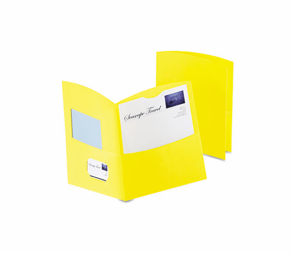 ESS5062570 Contour Two-Pocket Recycled Paper Folder,  100-Sheet Capacity, Yellow By ESSELTE PENDAFLEX CORP.