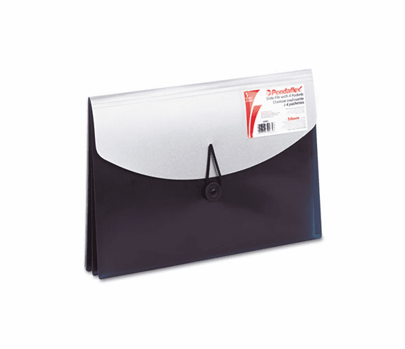 ESS50965 Four-Pocket Slide File Wallet, Letter, Polypropylene, Blue/Silver By ESSELTE PENDAFLEX CORP.