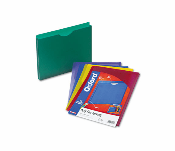 ESS50990 Expanding File Jackets, Letter, Poly, Blue/Green/Purple/Red/Yellow, 10/Pack By ESSELTE PENDAFLEX CORP.