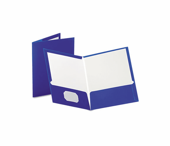 ESS51701 High Gloss Laminated Paperboard Folder, 100-Sheet Capacity, Blue, 25/Box By ESSELTE PENDAFLEX CORP.