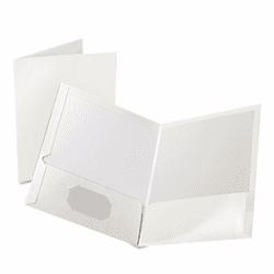 ESS51704 High Gloss Laminated Paperboard Folder, 100-Sheet Capacity, White, 25/Box By ESSELTE PENDAFLEX CORP.