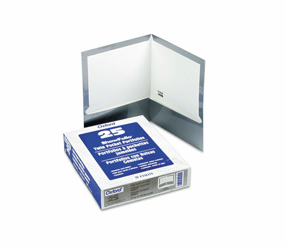ESS51705 High Gloss Laminated Paperboard Folder, 100-Sheet Capacity, Gray, 25/Box By ESSELTE PENDAFLEX CORP.