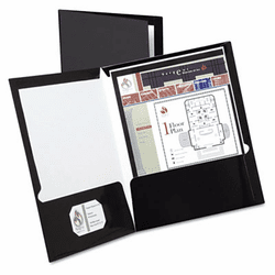 ESS51706 High Gloss Laminated Paperboard Folder, 100-Sheet Capacity, Black, 25/Box By ESSELTE PENDAFLEX CORP.