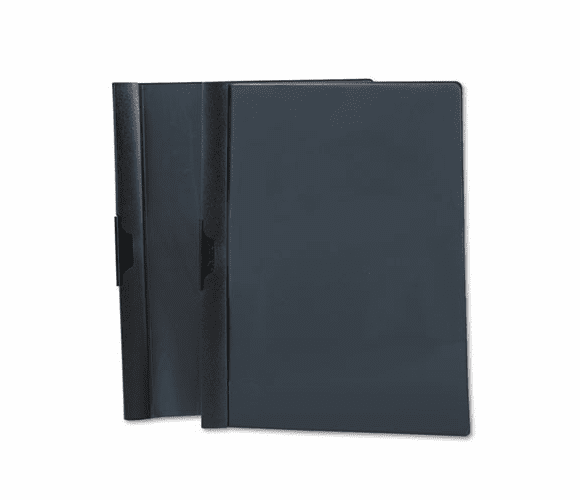ESS52106 Polypropylene No-Punch Report Cover, Letter, Holds 50 Pages, Clear/Black By ESSELTE PENDAFLEX CORP.