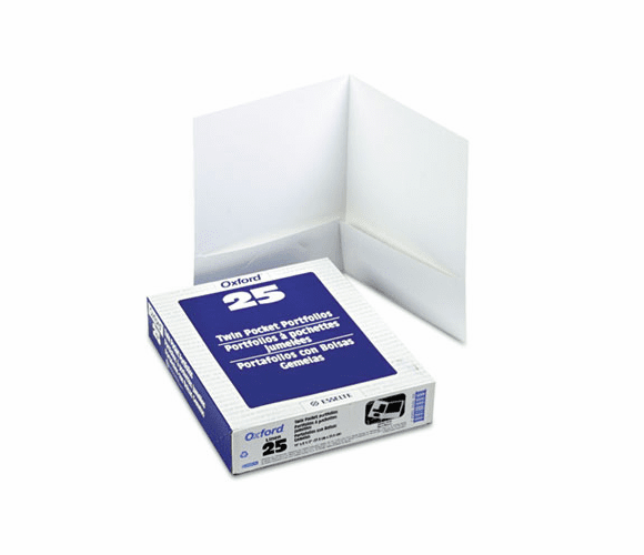 ESS53404 Twin-Pocket Linen Paper Portfolio, White By ESSELTE PENDAFLEX CORP.