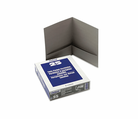 ESS53405 Twin-Pocket Linen Paper Portfolio, Gray By ESSELTE PENDAFLEX CORP.