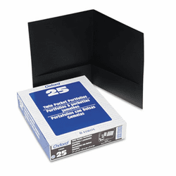 ESS53406 Twin-Pocket Linen Paper Portfolio, Black By ESSELTE PENDAFLEX CORP.