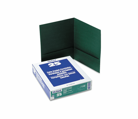 ESS53434 Twin-Pocket Portfolio, Linen, Paper, Hunter Green By ESSELTE PENDAFLEX CORP.