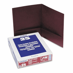 ESS53441 Twin-Pocket Linen Paper Portfolio, Burgundy By ESSELTE PENDAFLEX CORP.