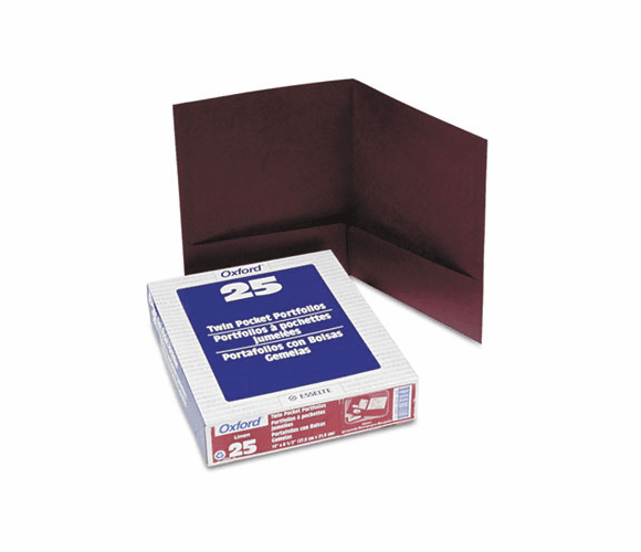 ESS53441 Twin-Pocket Linen Paper Portfolio, Burgundy By ESSELTE PENDAFLEX CORP.