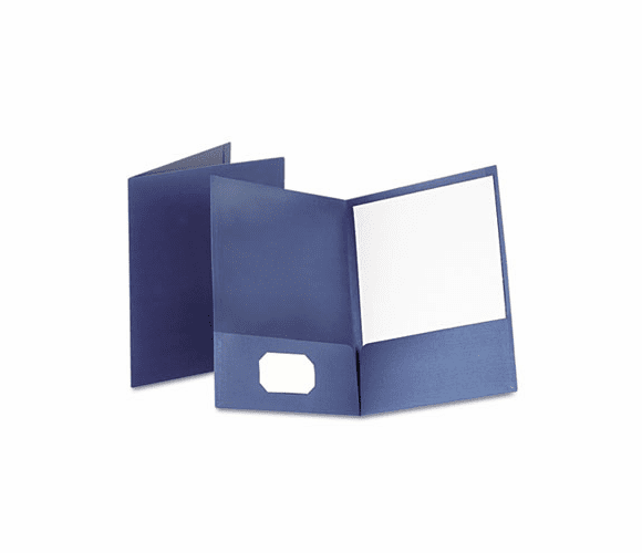 ESS53443 Twin-Pocket Linen Paper Portfolio, Navy By ESSELTE PENDAFLEX CORP.