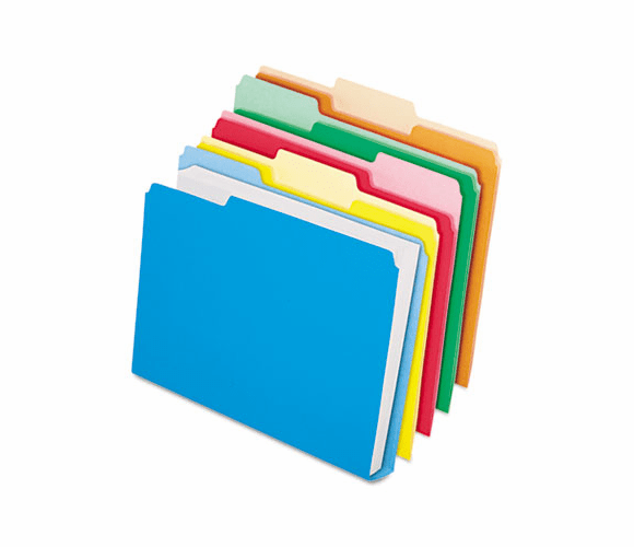 ESS54460 DoubleStuff File Folders, 1/3 Cut, Letter, Assorted, 50/Pack By ESSELTE PENDAFLEX CORP.