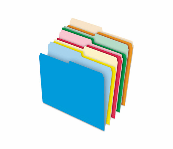 ESS54461 Stretch Tab File Folders, 1/2 Cut Tabs, Letter, Assorted, 100/Box By ESSELTE PENDAFLEX CORP.