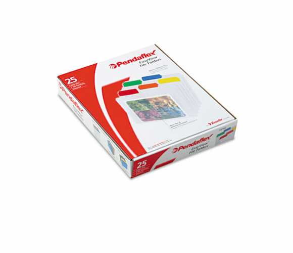 ESS55702 EasyView Poly File Folders, 1/3 Cut Top Tab, Letter, Clear, 25/Box By ESSELTE PENDAFLEX CORP.