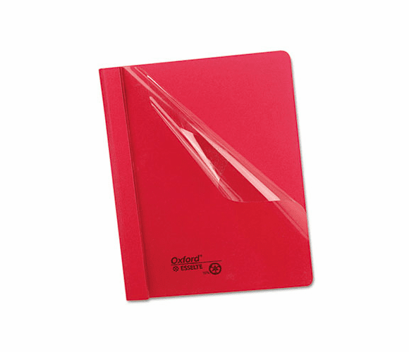 ESS55811 Clear Front Report Cover, Tang Clip, Letter, 1/2" Capacity, Red, 25/Box By ESSELTE PENDAFLEX CORP.