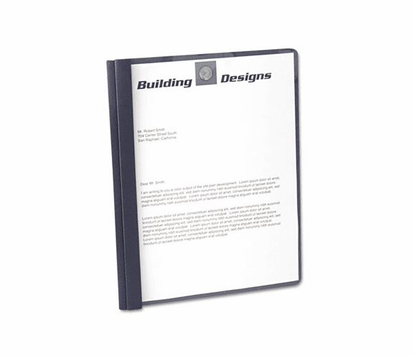 ESS55838 Clear Front Report Cover, Tang Clip, Letter, 1/2" Capacity, Dark Blue, 25/Box By ESSELTE PENDAFLEX CORP.