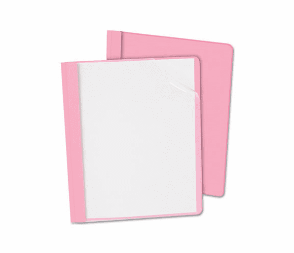 ESS55868 Clear Front Report Cover, Tang Clip, Letter, 1/2" Capacity, Pink, 25/Box By ESSELTE PENDAFLEX CORP.